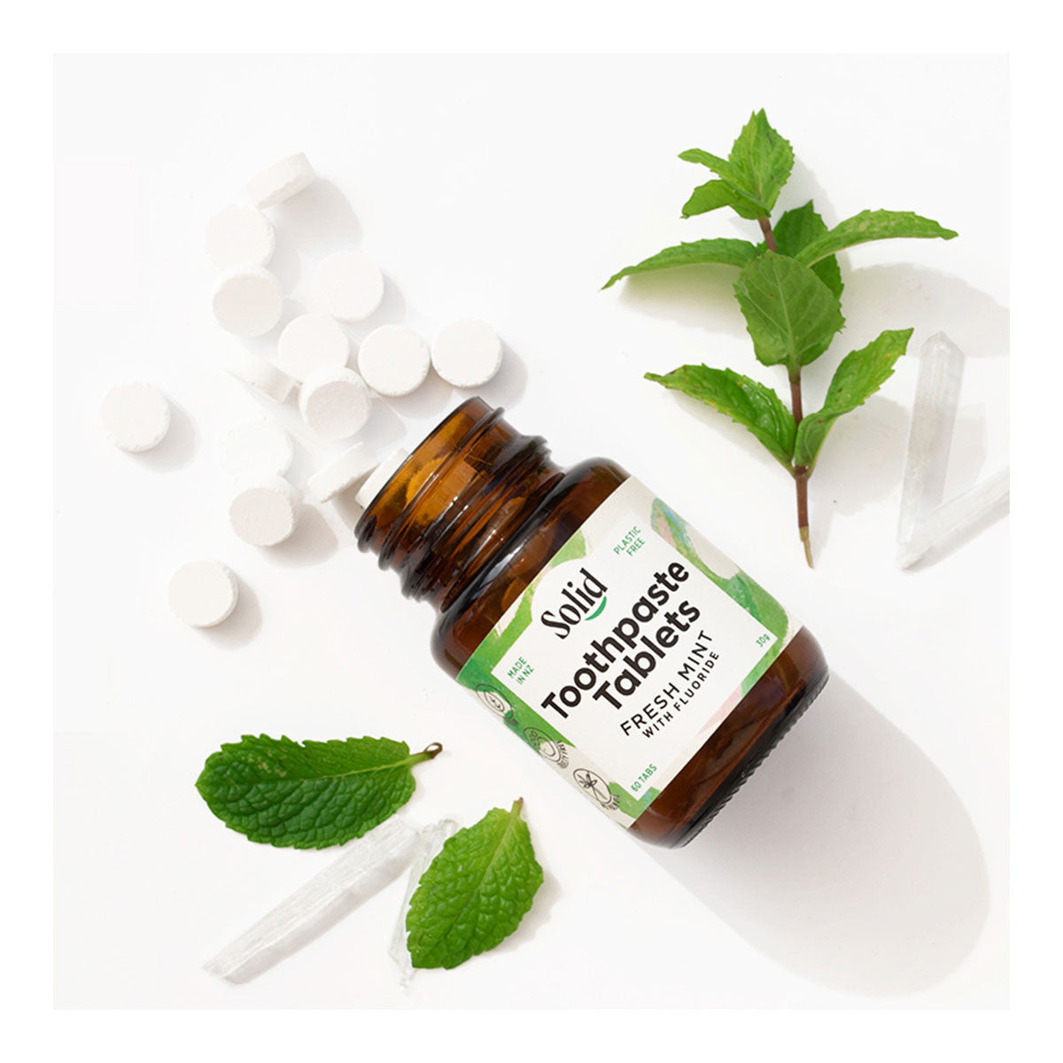 Solid Toothpaste Tablets - Fresh Mint with Fluoride _4