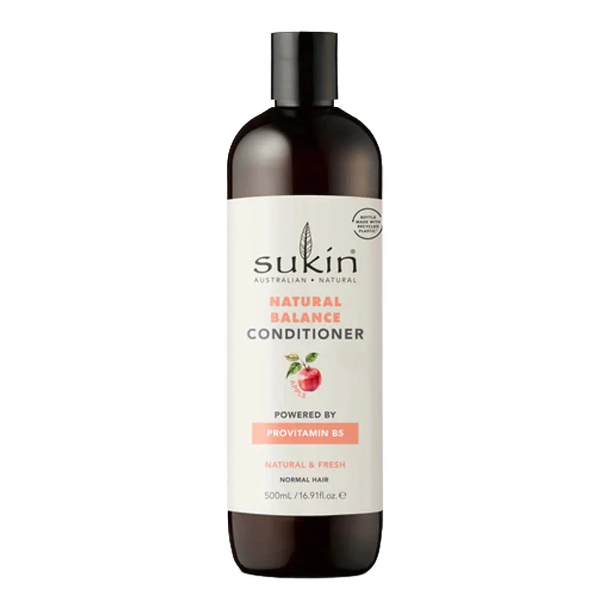 500ml bottle of Sukin Natural Balance Conditioner powered by provitamin b5. For normal hair types.