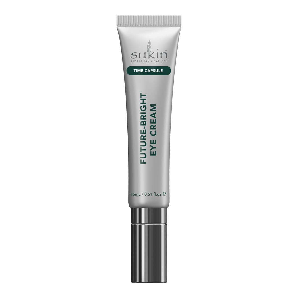 Sukin Future-Bright Eye Cream tube on a white background.