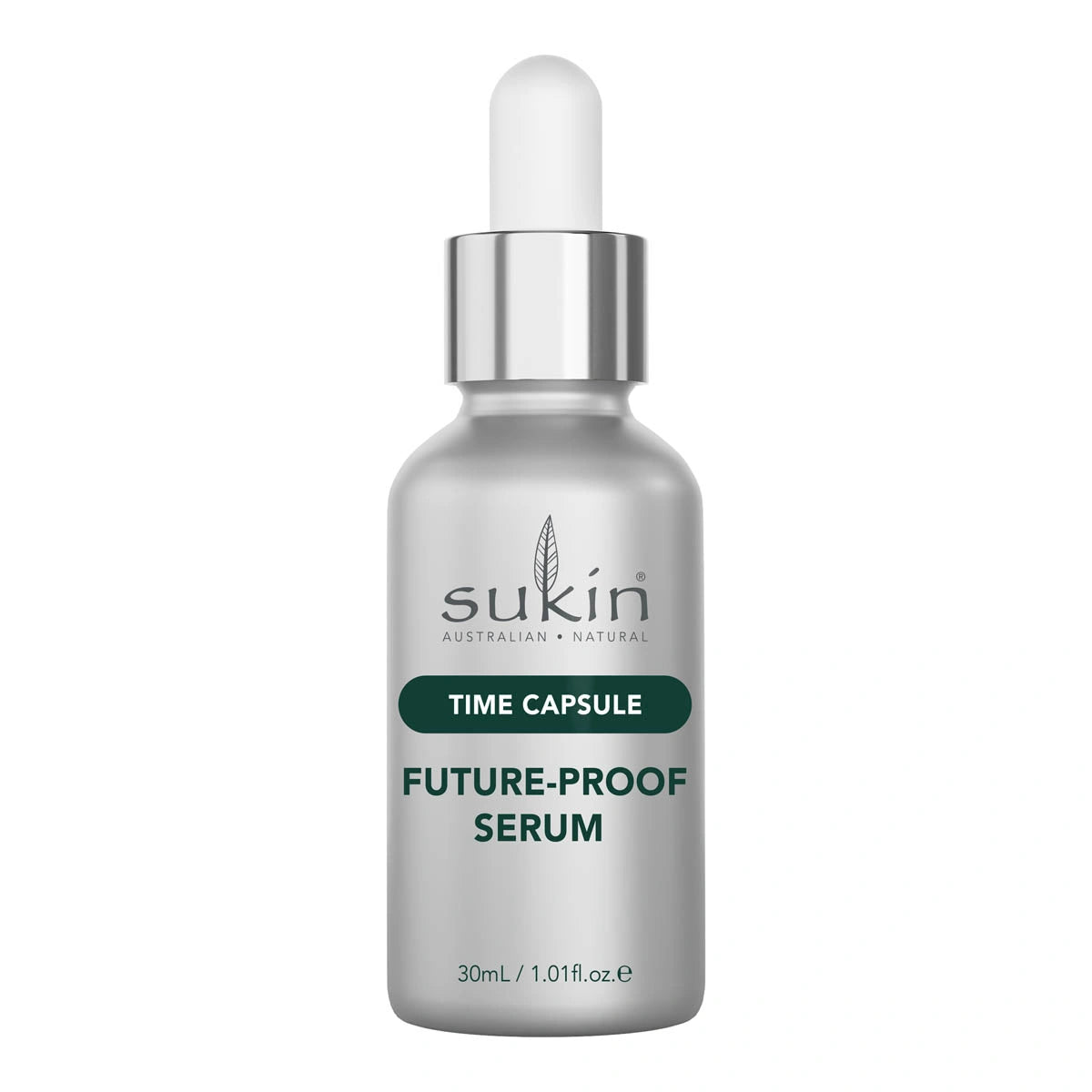 Sukin Time Capsule Future-Proof Serum bottle on a white background