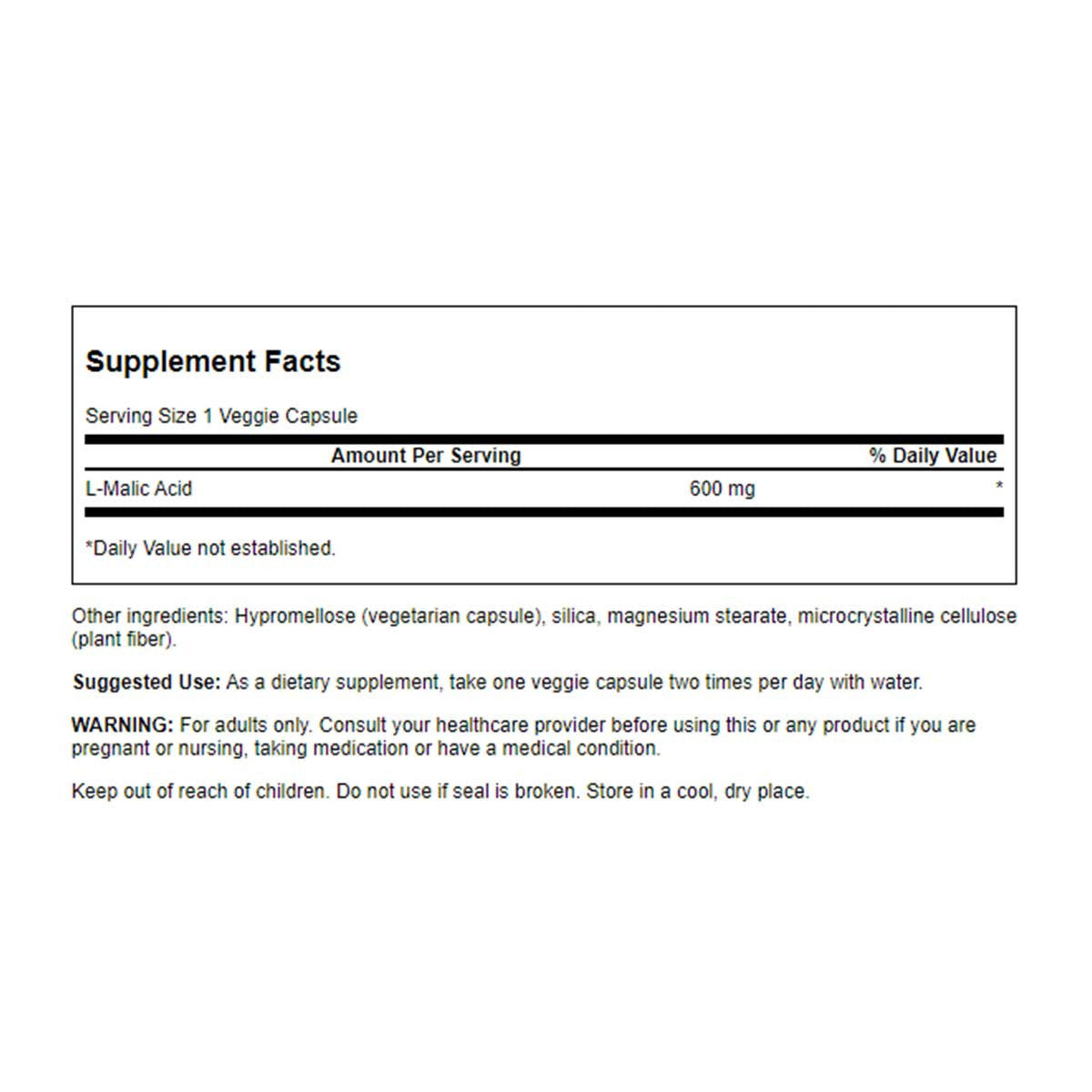 Swanson Malic Acid Energy Support _2