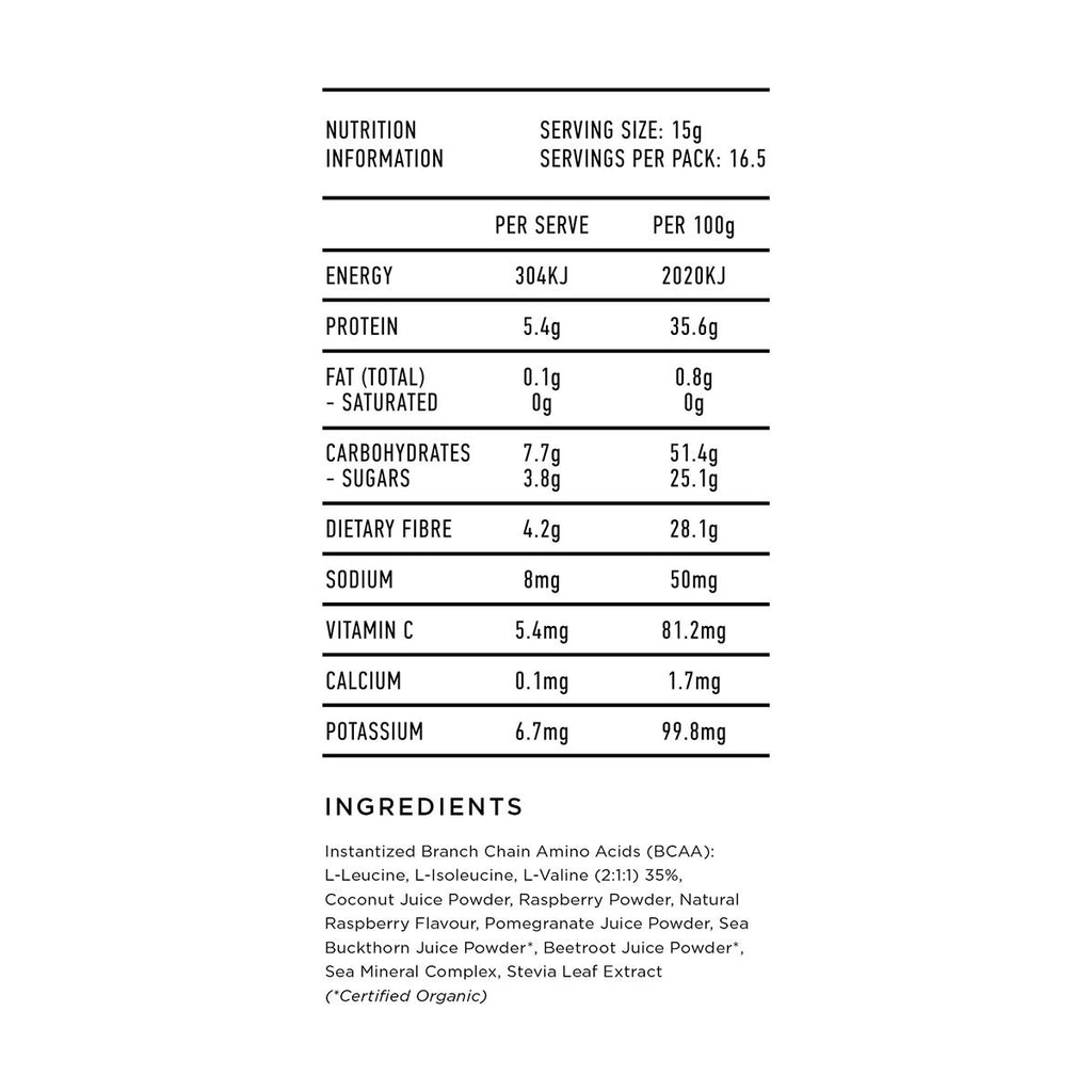 Tropeaka Tone BCAA+ - Natural Raspberry Flavour _3