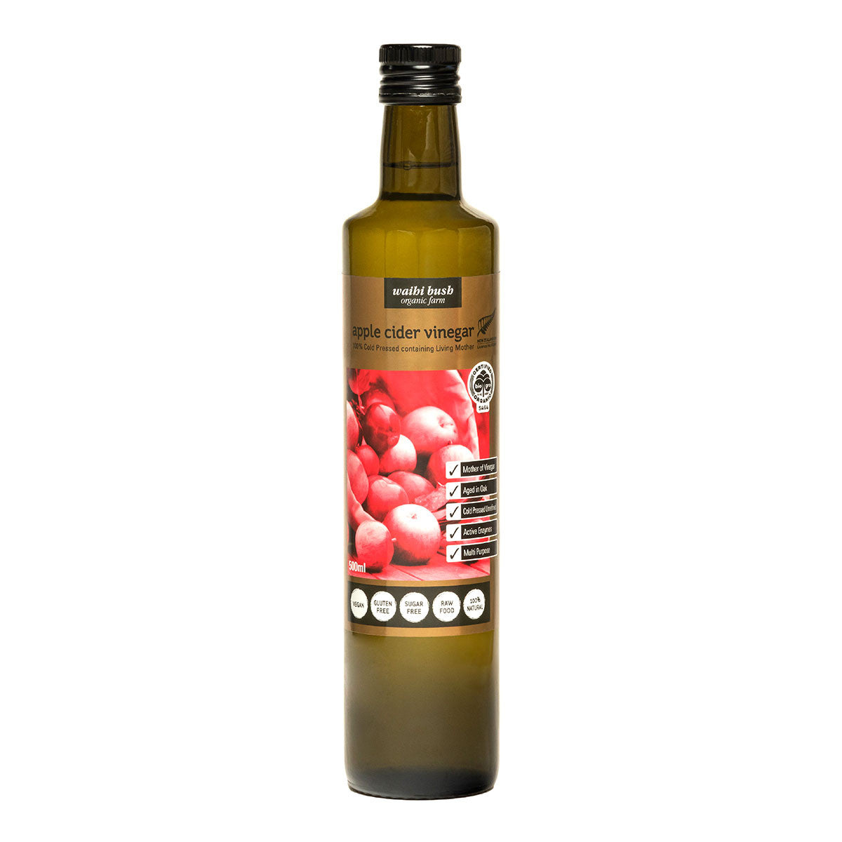 Waihi Bush Organic Apple Cider Vinegar - Glass Bottle _1