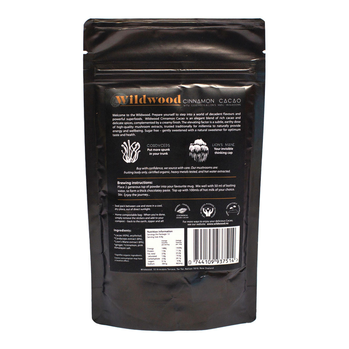 Wildwood Cinnamon Cacao with Cordyceps and Lions Mane Mushroom_2