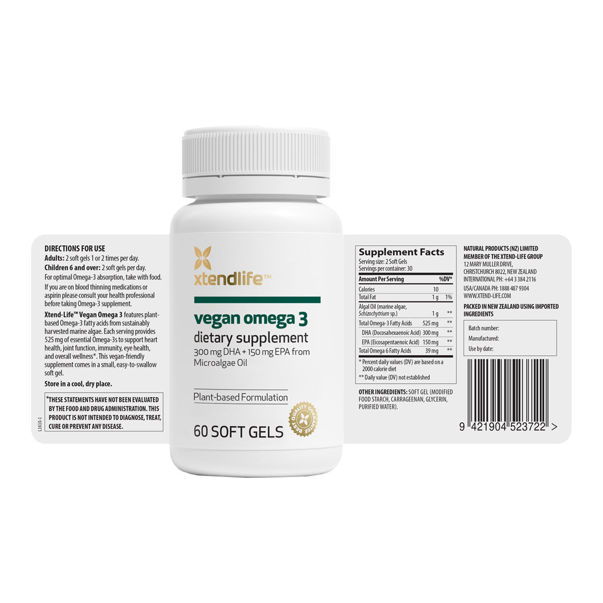 Xtendlife Vegan Omega 3 from Microalgae Oil _2